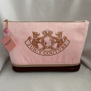 Juicy Couture Velour Fabric Travel Makeup/Cosmetic Bag - NWT